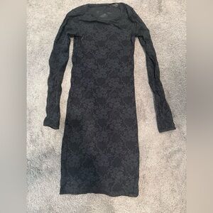 American Apparel Black Floral Mini Dress